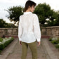 Embroidered Eyelet Long Sleeve Button-Up Blouse
