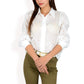 Embroidered Eyelet Long Sleeve Button-Up Blouse