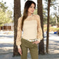 Long Sleeve Lace Detail Top with Stretch Knit Bodice