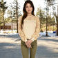 Long Sleeve Lace Detail Top with Stretch Knit Bodice