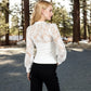 Long Sleeve Lace Detail Top with Stretch Knit Bodice