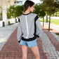 Striped Crew Neck Sweatshirt with Contrast Sleeves