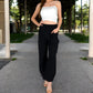 Wide-Leg Elastic Waist Pants with Side Pockets