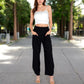 Wide-Leg Elastic Waist Pants with Side Pockets