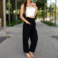 Wide-Leg Elastic Waist Pants with Side Pockets