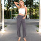 Wide-Leg Elastic Waist Pants with Side Pockets