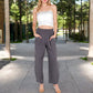 Wide-Leg Elastic Waist Pants with Side Pockets