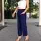 Wide-Leg Elastic Waist Pants with Side Pockets