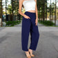 Wide-Leg Elastic Waist Pants with Side Pockets