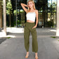 Wide-Leg Elastic Waist Pants with Side Pockets
