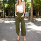Wide-Leg Elastic Waist Pants with Side Pockets