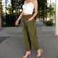 Wide-Leg Elastic Waist Pants with Side Pockets