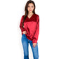 Satin Long Sleeve V-Neck Blouse with Cuffed Sleeves