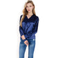 Satin V-Neck Blouse with Long Sleeves