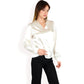 Satin V-Neck Blouse with Long Sleeves