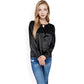 Satin Blouse with Keyhole Neckline and Long Sleeves