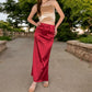 High-Waisted Satin Maxi Skirt