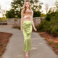 High-Waisted Satin Maxi Skirt