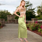 High-Waisted Satin Maxi Skirt