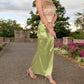 High-Waisted Satin Maxi Skirt