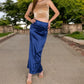 High-Waisted Satin Maxi Skirt