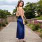 High-Waisted Satin Maxi Skirt