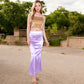 High-Waisted Satin Maxi Skirt