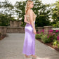 High-Waisted Satin Maxi Skirt