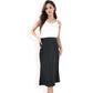 Satin Midi Skirt With A-Line Silhouette And Elastic Waistband