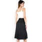 Satin Midi Skirt With A-Line Silhouette And Elastic Waistband