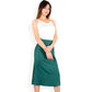 Satin Midi Skirt With A-Line Silhouette And Elastic Waistband