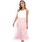 Satin Midi Skirt With A-Line Silhouette And Elastic Waistband