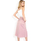 Satin Midi Skirt With A-Line Silhouette And Elastic Waistband