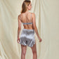 Satin 3-Piece Loungewear Set with Lace Trim Robe, Bralette, and Shorts