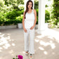Ribbed Knit Lounge Set with Sleeveless Top and Wide-Leg Pants