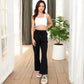 Women's Soft Knit Wide-Leg Pants with Elastic Waistband and Drawstring for Lounge and Casual Wear