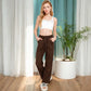 Women's Soft Knit Wide-Leg Pants with Elastic Waistband and Drawstring for Lounge and Casual Wear