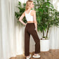 Women's Soft Knit Wide-Leg Pants with Elastic Waistband and Drawstring for Lounge and Casual Wear