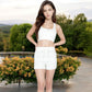 Women's Sweater Knit Shorts with Ribbed Cuffs and Front Drawstring Closure in Soft Midweight Fabric for Casual Comfort