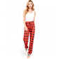 Plaid Flannel Lounge Pants with Elastic Waistband and Adjustable Drawstring