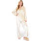 Crushed Velvet Lounge Set with Button-Up Long Sleeve Top and Wide-Leg Pants