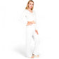Knit Tie-Front Lounge Set with Long Sleeve Cardigan and Wide-Leg Pants