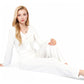 Knit Tie-Front Lounge Set with Long Sleeve Cardigan and Wide-Leg Pants