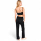Ribbed Knit Lounge Set with Open Front Cardigan, Bralette, and Wide-Leg Pants