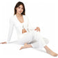 Ribbed Knit Lounge Set with Open Front Cardigan, Bralette, and Wide-Leg Pants