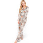 Satin Leopard Print Lounge Set with Button-Up Top and Wide-Leg Pants