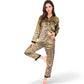 Satin Leopard Print Pajama Set with Button-Down Top