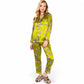 Satin Pajama Set with Giraffe Print and Button-Down Top