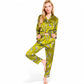 Satin Pajama Set with Giraffe Print and Button-Down Top
