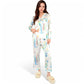 Satin Pajama Set with Cactus Print and Relaxed Fit
